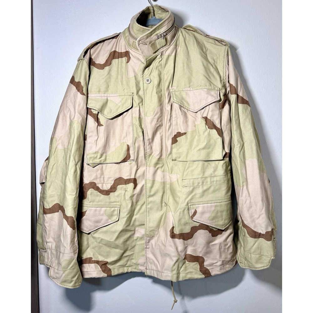 Vintage M-65 Field Jacket Men's Small Desert Camo Military Coat 90s W Cold Liner